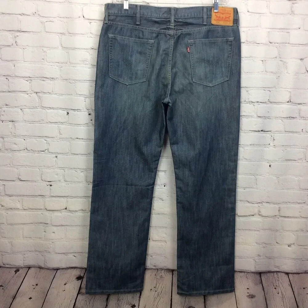 Levi's 514 Jeans Men's Size 38x32 Blue Med Wash Stretch Straight Leg Festival